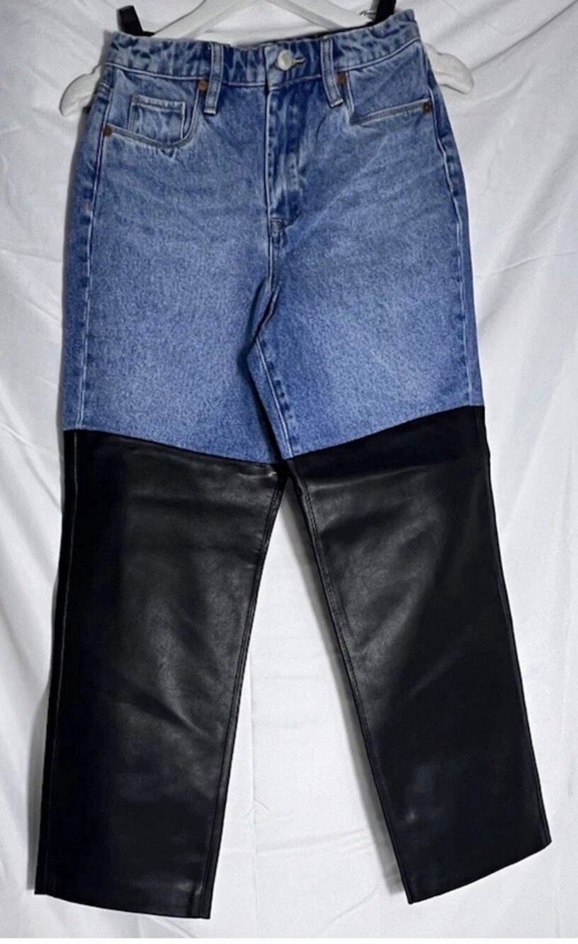 BLANKNYC Women's High Rise Straight Leg Jeans Blue/Black Medium Wash size 25